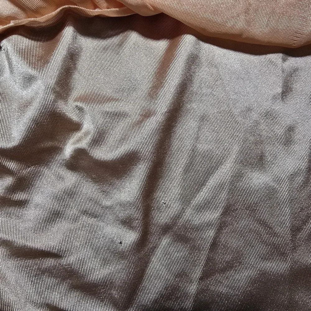 Vtg Twin Satin Bedspread Peach Floral‎ Ruffle Lace Beatrice 'Hollywood Regency'